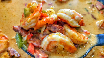 Creamy Shrimp'n Grits with Chorizo Sausage