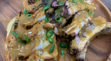 Surf & Turf BBQ with Baby-back ribs, Shrimp and a Sweet Tangy Mustard Sauce